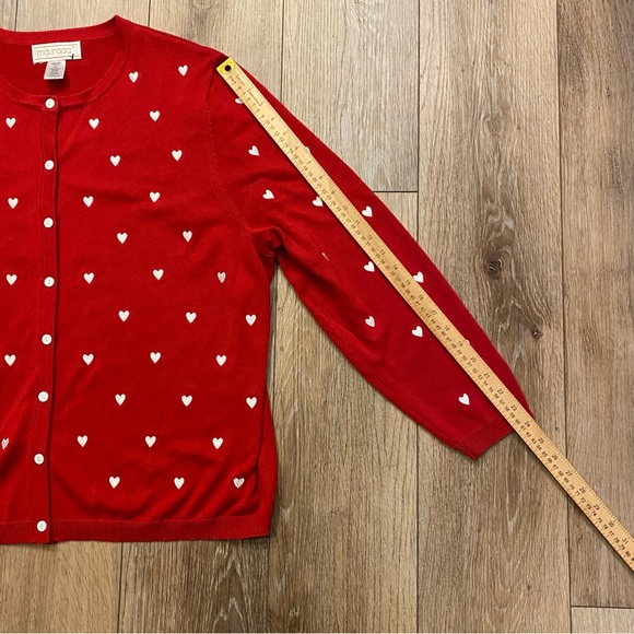 Maranda Women’s Valentine Red Heart Button Front Cardigan Sweater Plus Size 2X - Picture 8 of 10